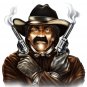 6" printed airbrushed  design cowboy vinyl decal sticker for any smooth surface.
