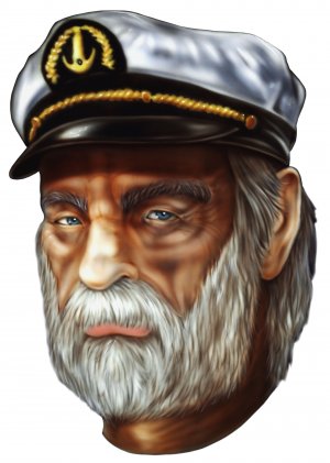 6" printed airbrushed  design captain vinyl decal sticker for any smooth surface.