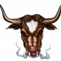 6" printed airbrushed  design bull vinyl decal sticker for any smooth surface.