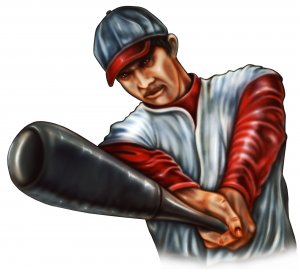 6" printed airbrushed  design baseball player vinyl decal sticker for any smooth surface.