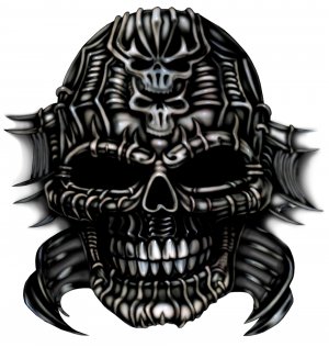 6" printed airbrushed  design alien vinyl decal sticker for any smooth surface.