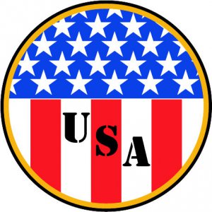 6" printed Military patriotic round flag vinyl decal sticker for any smooth surface.