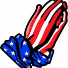 6" printed Military patriotic praying hands vinyl decal sticker for any smooth surface.