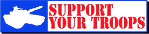 6" printed Military patriotic support your troops vinyl decal sticker for any smooth surface.