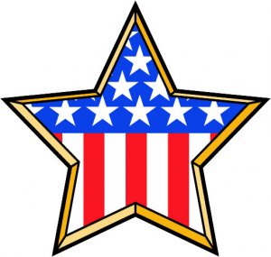 6" printed Military star design vinyl decal sticker for any smooth surface.