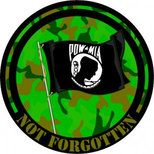 6" printed Military patriotic not forgotten vinyl decal sticker for any smooth surface.