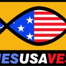 6" printed Military patriotic jesus saves vinyl decal sticker for any smooth surface.