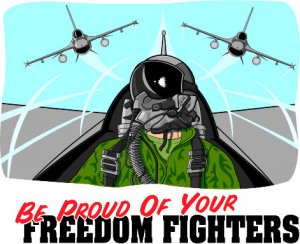 6" printed Military patriotic freedom fighters vinyl decal sticker for any smooth surface.