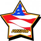 6" printed Military patriotic freedom flag star vinyl decal sticker for any smooth surface.