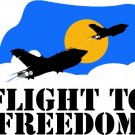6" printed Military patrotic flight to freedom decal sticker for any smooth surface.