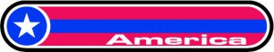 6" printed Military patrotic america red and blue stripes  decal sticker for any smooth surface.