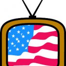 6" printed Military patrotic flag on tv  decal sticker for any smooth surface.