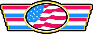 6" printed Military patrotic oval flag decal sticker for any smooth surface.