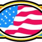6" printed Military patrotic oval flag decal sticker for any smooth surface.