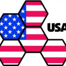 6" printed Military patrotic flag with shapes decal sticker for any smooth surface.