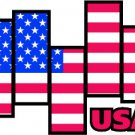6" printed Military patrotic flag with rectangles decal sticker for any smooth surface.