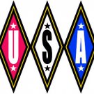 6" printed Military patrotic flag with diamond shapes decal sticker for any smooth surface.
