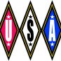 6" printed Military patrotic flag with diamond shapes decal sticker for any smooth surface.