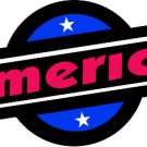 6" printed Military patrotic america with round background decal sticker for any smooth surface.