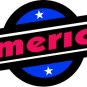 6" printed Military patrotic america with round background decal sticker for any smooth surface.