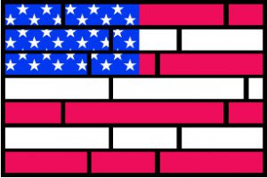 6" printed Military patrotic brick wall flag vinyl decal sticker for any smooth surface.