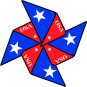 6" printed Military patrotic blue triangle shape vinyl decal sticker for any smooth surface.