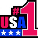 6" printed Military patrotic USA no#1 vinyl decal sticker for any smooth surface.