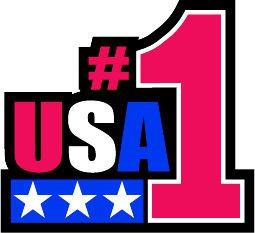 6" printed Military patrotic USA no#1 vinyl decal sticker for any smooth surface.