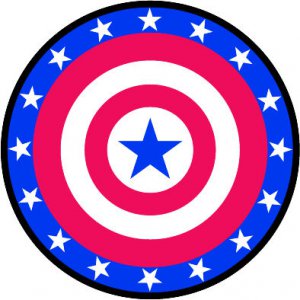 6" printed Military patrotic bue star in round flag vinyl decal sticker for any smooth surface.