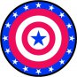 6" printed Military patrotic bue star in round flag vinyl decal sticker for any smooth surface.