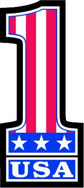 6" printed Military patrotic no#1 USA vinyl decal sticker for any smooth surface.