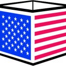 6" printed Military patrotic USA cube flag vinyl decal sticker for any smooth surface.