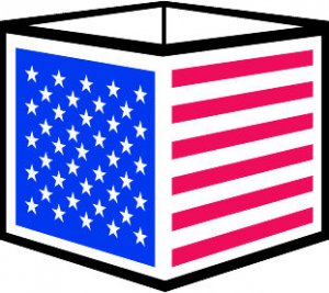 6" printed Military patrotic USA cube flag vinyl decal sticker for any smooth surface.