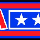 6" printed Military patrotic red USA with white stars vinyl decal sticker for any smooth surface.