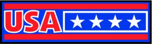 6" printed Military patrotic red USA with white stars vinyl decal sticker for any smooth surface.