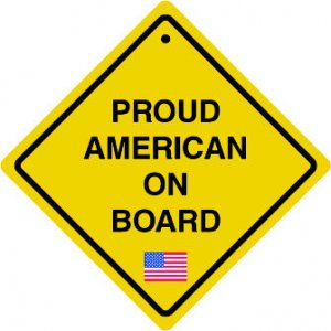 6" printed Military patrotic proud american on board vinyl decal sticker for any smooth surface.