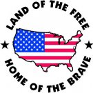 6" printed Military patrotic land of the free vinyl decal sticker for any smooth surface.