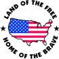 6" printed Military patrotic land of the free vinyl decal sticker for any smooth surface.