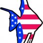 6" printed Military patrotic fish shaped flag vinyl decal sticker for any smooth surface.