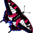 6" printed Military patrotic butterfly vinyl decal sticker for any smooth surface.