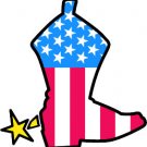 6" printed Military patrotic cowboy boot vinyl decal sticker for any smooth surface.