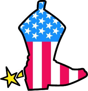 6" printed Military patrotic cowboy boot vinyl decal sticker for any smooth surface.