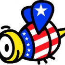 6" printed Military patrotic bee vinyl decal sticker for any smooth surface.
