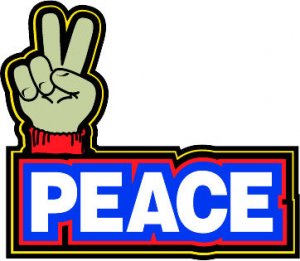 6" printed Military patrotic peace vinyl decal sticker for any smooth surface.