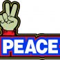 6" printed Military patrotic peace vinyl decal sticker for any smooth surface.