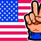 6" printed Military patrotic peace sign flag vinyl decal sticker for any smooth surface.