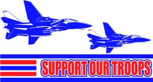 6" printed Military patriotic support our troops flag vinyl decal sticker for any smooth surface.