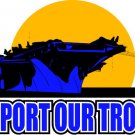 6" printed Military patriotic support our troops vinyl decal sticker for any smooth surface.