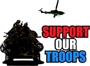 6" printed Military patriotic support our troops vinyl decal sticker for any smooth surface.