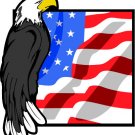 6" printed Military patriotic eagle on flag vinyl decal sticker for any smooth surface.